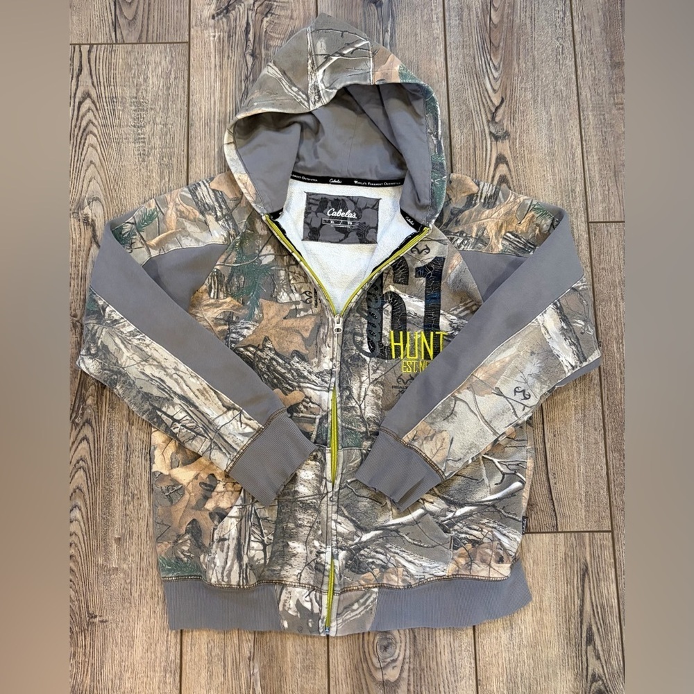 Boys Cabela’s Camo Zip-Up Hoodie | Youth XL | Hunting Outdoor